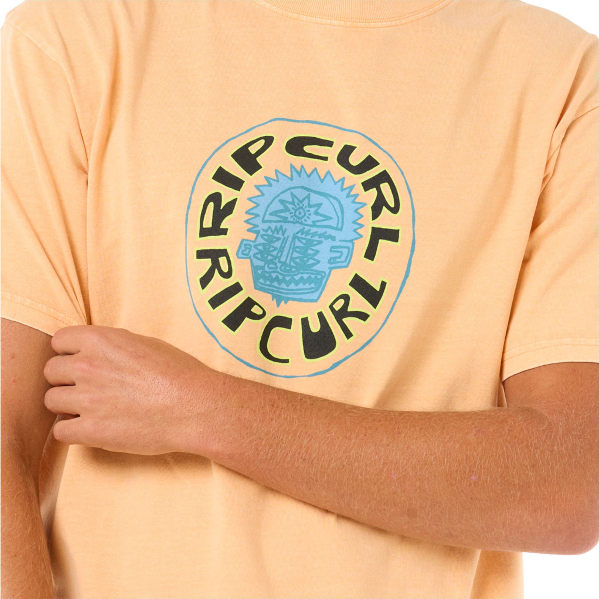 2025 Rip Curl Mens Raw Energy Visions Tee 0OGMTE - Mandarin Zest